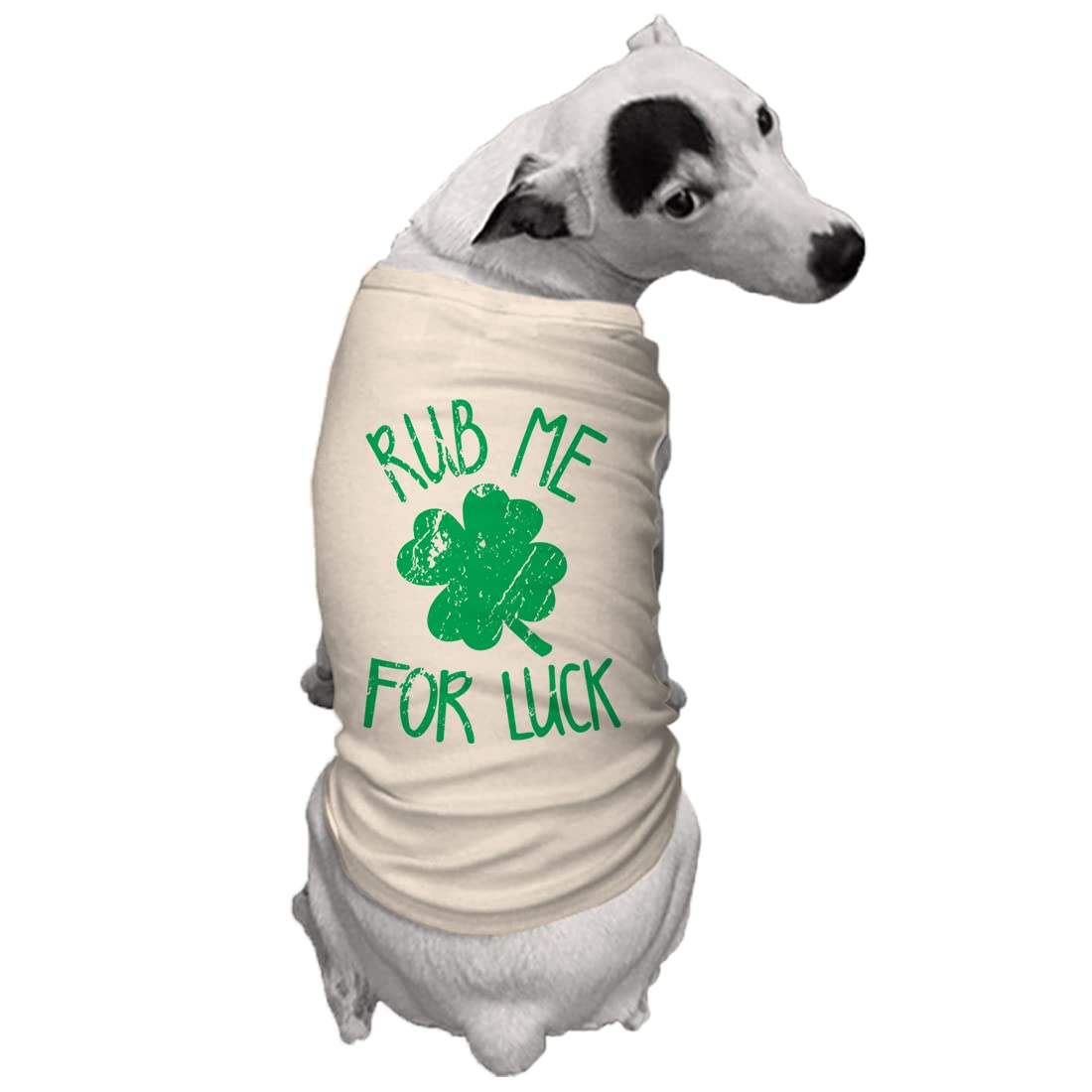 Rub Me for Luck Dog Shirt (Natural, 3X-Large)
