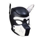 QUYUWOWO Neoprene Dog Full Face Puppy Mask Removable Pup Hood Halloween Mask (White, Mask)