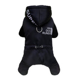 Izefia Dog Coat Pet Apparel Jumpsuit Windproof Cold Weather Coat 4 Legs Sports Jacket Warm Winter Thick Clothes Snow Proof Coat Cotton Dog Coat for Small Dog Medium Dog Cat Black XXL