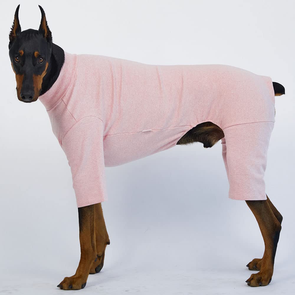 Lucky Petter Basic Dog Pajamas Pastel Durable and Elastic Dog Onesie Apparel Outfits Doggie Jammies (4X-Large, Pink)