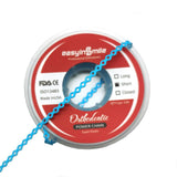 SNAWOP Dental Orthodontic Power Chain Multicolor Spool Elastic Rubber Bands for Teeth Braces (Short, Light Blue)