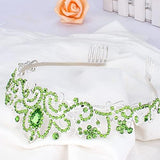 COCIDE Green Tiara and Crowns for Women Crystal Headband Princess Rhinestone with Combs Bride Hairpiece Bridal Wedding Prom Birthday Party Hair Accessories Jewelry for Women and Girls