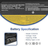 ANTIEE 01AV418 Laptop Battery Replacement for Lenovo ThinkPad E570 E570C E575 Series 01AV417 SB10K97574 01AV414 SB10K97571 SB10K97575 01AV415 01AV416 SB10K97572 4X50M33574 14.6V 41Wh 2810mAh