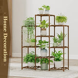 Bamworld Stand Indoor Plant Rack Wood Outdoor Tiered Shelf for Multiple Plants, Ladder Holder