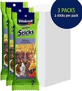 Vitakraft Crunch Sticks Guinea Pig Treat, Wild Berry and Honey, Multi Pack of 6 Sticks