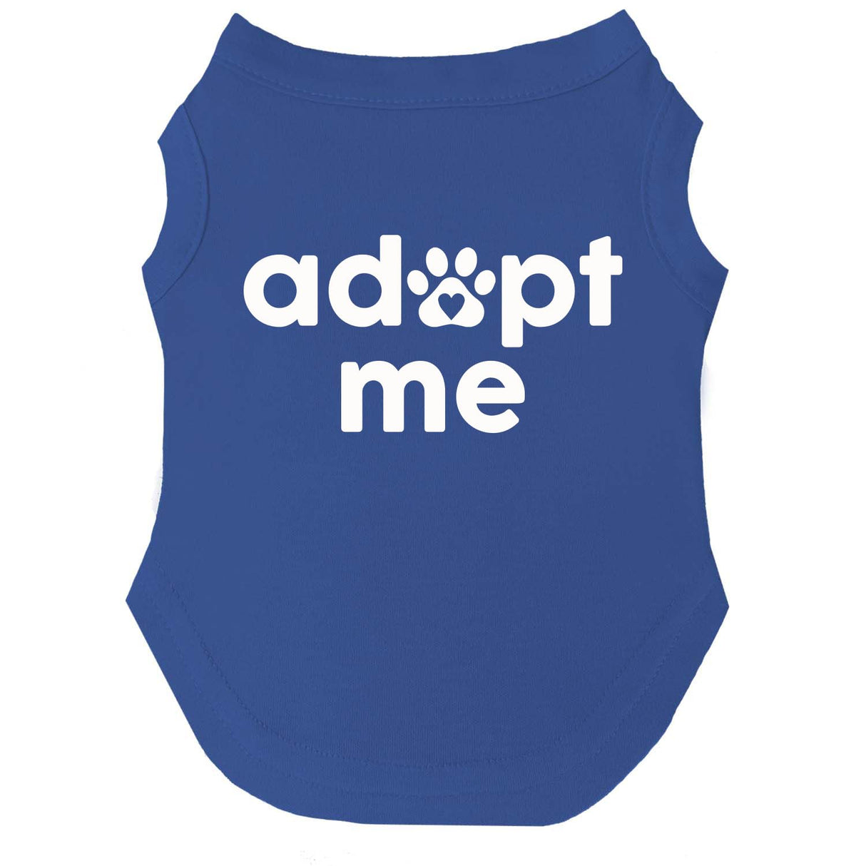 Adopt Me Dog Tee Shirt | Sleeveless Breeds | Adopt & Rescue | Puppy | New Dog |Royal Blue, 3X-Large 326