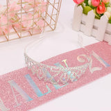 21st Birthday Crowns and Sashes for Women, Princess Tiara Birthday Sash Set Elegant Sliver Crown with Combs for Girls Crystal Tiaras Birthday Headpieces for Party Hair Accessories Gifts