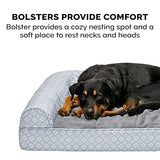 Furhaven Cozy Memory Foam Dog Bed for Large/Medium Dogs w/ Removable Bolsters & Washable Cover, For Dogs Up to 55 lbs - Plush & Diamond Print Nest Top Sofa - Gray, Large