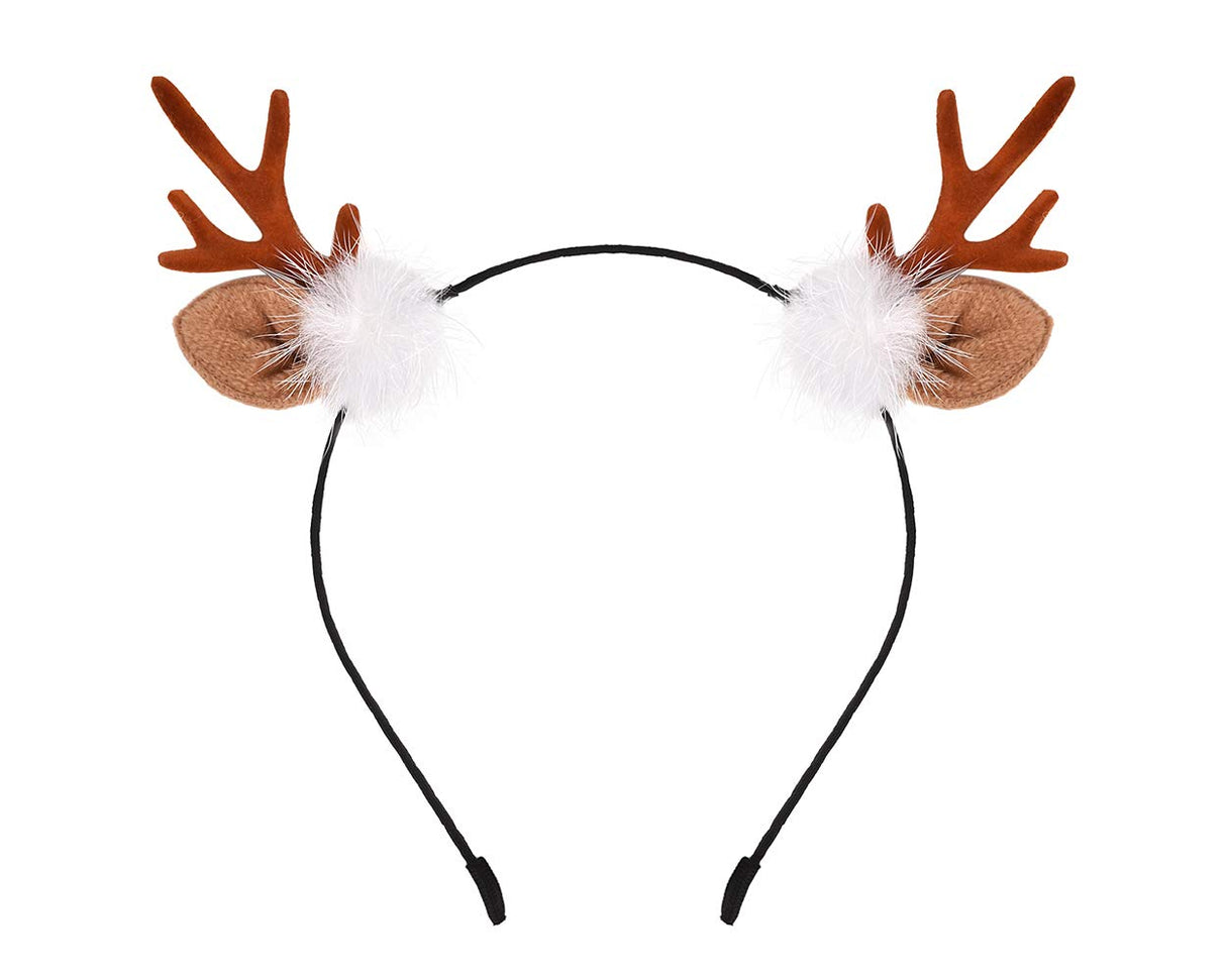 DS. DISTINCTIVE STYLE Deer Antler Headband Reindeer Fawn Horn Hair Accessories for Christmas