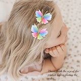 Oaoleer Hair Clips, 10PCS Mini Butterfly Hair Barrettes, 2" Tulle Mesh, Colorful Butterfly Hair Accessories for Baby Girls Women Halloween Cosplaying Party Decor