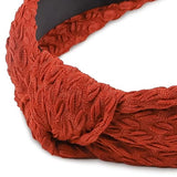 YISSION 4PCS Knotted Headbands for Women Girls Non Slip Wide Headband Fashion Head Bands Top Knot Headband for Women Black White Red Brown Headband Neutral Hairband Hair Accessories for Women