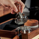 54mm Espresso Distribution Tool Stainless Steel Adjustable Wooden Coffee Distributor Compatible with Breville Espresso Machine Accessories