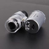Microscope Accessories Kit 60x Handheld Mini Pocket Microscope Loupe LED Light Microscope Slides