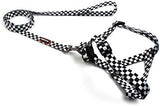 QQPETS Dog Harness Leash Set Adjustable Heavy Duty No Pull Halter Harnesses for Small Medium Large Breed Dogs Back Clip Anti-Twist Perfect for Walking (M(19"-26" Chest Girth), Black Plaid)