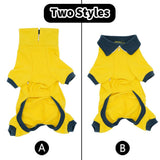 WienieDay Dachshund Dog Turtleneck Sweater, Adjustable Polo Collar with Zipper, Four-Legged Warm Double Fleece, Stretchy Clothes for Mini Dachshunds (Yellow, X-Small)