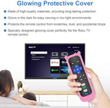 Remote for Roku TV & Cover for Hisense Roku Remote, 2-Pack Remotes Replacement Cover Compatible with Hisense Roku TV Remote, Replacement for Hisense Roku TV Remote (Pink)