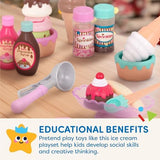 Battat- Play Circle- Toy Food – Ice Cream Set – Kitchen Accessories For Kids- Pretend Play- Sweet Treats Ice Cream Parlour- 3 years + (21 Pcs)