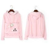 Unisex Pet Carrier Hoodie Cat Dog Pouch Holder Sweatshirt Shirt Top M Pink