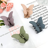 Butterfly Hair Clips 4Pcs Matte Claw Clips for Thin Hair, Cute Hair Accessories and Jaw Clips as Gifts