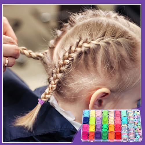 Hair Accessories for Girls - 360 Pieces Toddler Elastic Hair Ties, Hair Clips, and Hair Tail Tools in 31 Colors