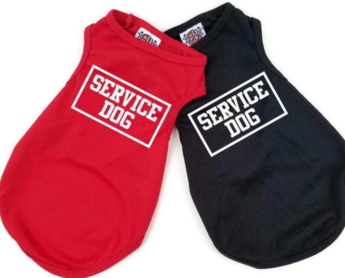 Service Dog Shirt, Breathable Fabric, Service Dog Vest, Shirt for Puppies to Dogs 90 Pounds, Fits Small Medium and Large Dogs, Clothes for Dogs L 15-20 lbs