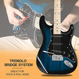 GLARRY Full Size Electric Guitar for Beginner with Amp and Accessories Pack Guitar Bag (Dark blue)