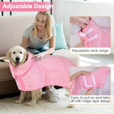 Dog Bathrobe Super Absorbent Dog Towels for Drying Dogs Large Quick Drying Dog Robes for After Bath Soft Dog Drying Towel Adjustable Dog Drying Coat to Keep Dog Warm(S-XXL)