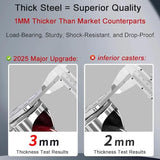 3 inch Heavy Duty Casters Load 2000lbs, Lockable Bearing Plate Caster with Brakes, 360-degree Swivel for Furniture and Workbench Cart, Set of 4 (Includes Complete Screw Set with Accessories)