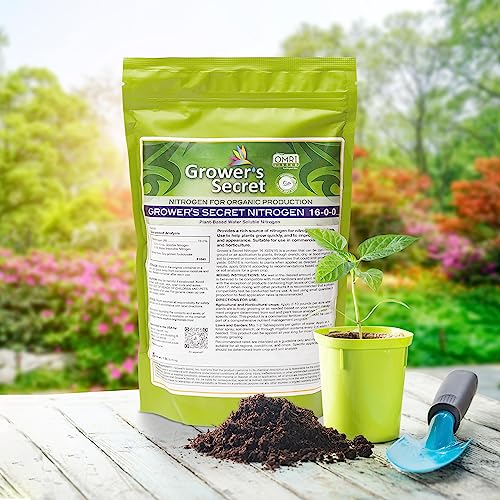 1lb Organic Nitrogen 16-0-0 Grower's Secret Water Soluble Farm-Grade Garden Fertilizer With Soy-Based Amino Acids Good For Leafy Greens & Vegetative Growth