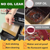 Air Fryer Liners for Ninja Dual, Air Fryer Parchment Paper Liners Disposable for Ninja DZ201, Ninja Foodi Liners, Disposable Ninja Dual Rectangular, AirFryer Paper Liners Rectangle Accessories Ninja