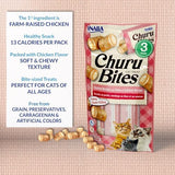 INABA Churu Bites for Cats, Soft Baked Chicken Churu Filled Cat Treats with Green Tea Extract, 0.35 Ounces Each Tube, 18 Tubes Total (3 per Pack), Tuna with Salmon Recipe