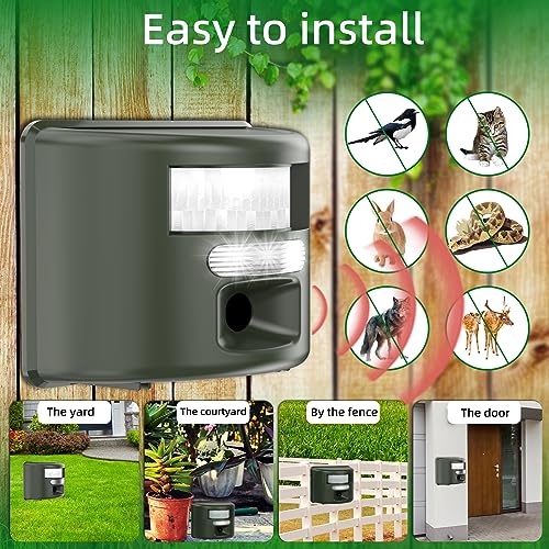 Ultrasonic Animal Repeller,Adjustable Silent Bird Repellent with Motion Sensor,Flashing Light,and Safety Alarm,Repels Bird Pigeons,woodpeckers and Other Large Animals,Suitable for Birds and Animals.