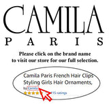 Camila Paris CP2892/2 French Hair Side Comb Small Rounded, Beige French Twist Hair Combs Decorative, Strong Hold Hair Clips for Women Bun Chignon Up-Do Styling Girls Hair Accessories, Made in France