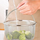 Mesh Steaming Basket, Steamer Basket for Instant Pot Accessories Stainless Steel with Comfortable Folding Handles Heat Resistant Steaming Basket for Cooking Kitchen 11cm*3.9in (20CM/7.9in)