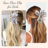 Bow Claw Clips Bow Hair Clips White 3PCS Big Hair Bows for Women Butterfly Hair Clips for Styling Large Hair Clips for Thick Hair for Girls Hair Accessories for Women