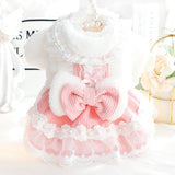 AZA Dog Princess Dresses for Small Dogs Lolita Clothes Lace Costume Bow Pet Girl Cute Coat Outfits Sunmmer Costumes (M,Blue)