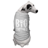 Big Brother Paw Print - Furry Sibling Bro Dog Shirt (Light Gray, Large)