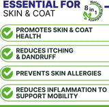 Omega 3 for Dogs - for Dry Itchy Skin - Fish Oil Chews - Skin & Coat Supplement - Itch Relief, Allergy, Anti Shedding, Hot Spots Treatment - w/EPA & DHA - Vitamins - Made in USA-120 Treats