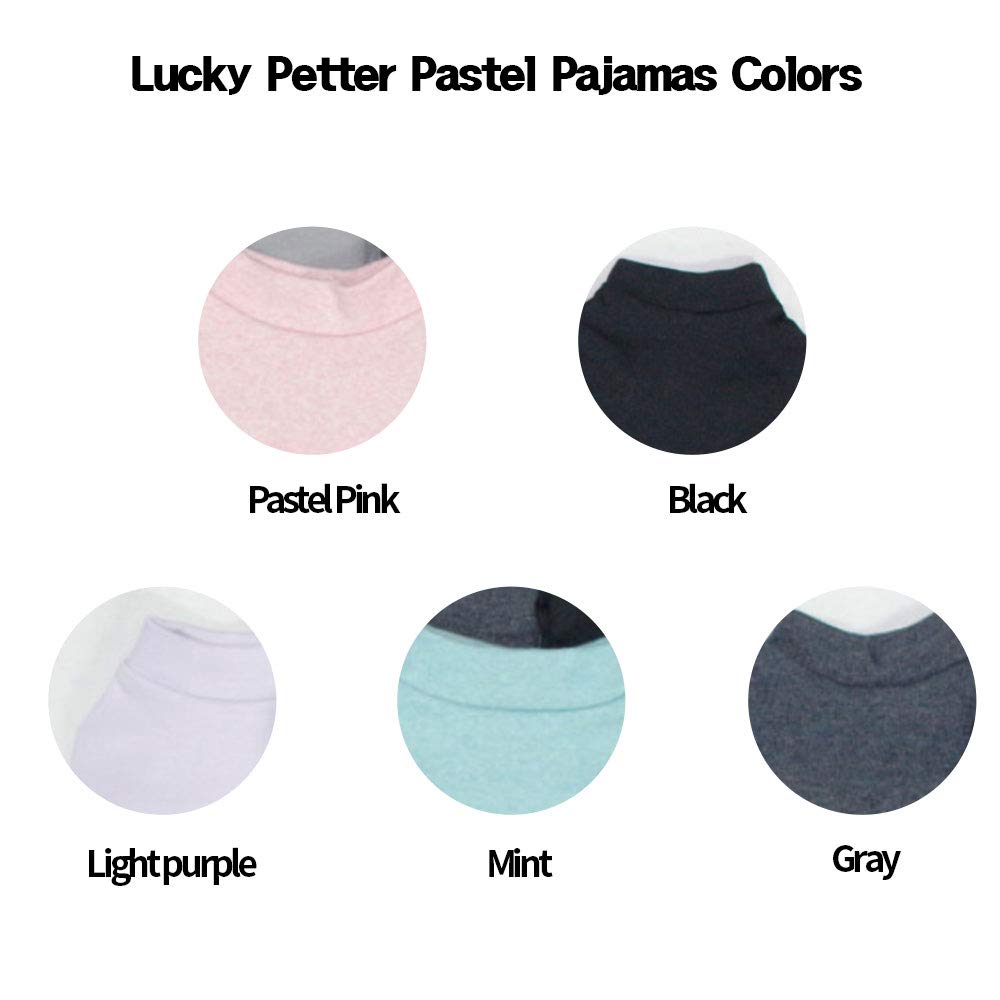 Lucky Petter Basic Dog Pajamas Pastel Durable and Elastic Dog Onesie Apparel Outfits Doggie Jammies (4X-Large, Pink)