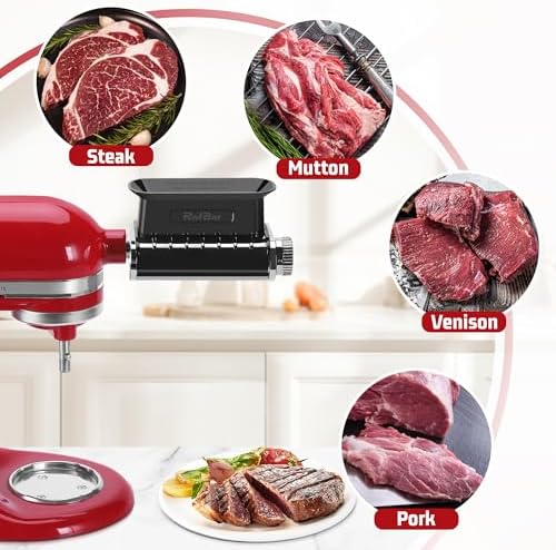 Adjustable Thickness Meat Tenderizer Attachment for Kitchenaid Stand Mixers, Meat Tenderizer Tool, Steak Cuber Processor Accessories for Kitchen aide,Dishwasher Safe