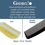 Giorgio G39 Extra Small Men's Fine Toothed Beard and Mustache Comb for Facial Hair Grooming and Styling. Add this pocket comb to your hair styling accessories, Saw-Cut and Hand Polished (2.75")