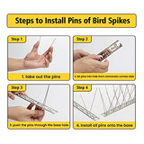 KKY 36 Pack Bird Spikes –13 inch Anti-Bird Nails Bird Repellent Metal Bird Deterant Spinners of Stainless Steel Bird Spikes for Pigeon and Other Small Birds 38.9 Ft
