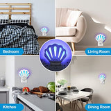 INRAGEO Flying Insect Trap HU002 Plug-in Fly Trap Indoor, Electric Bug Killer Indoor Gnat Catcher Fly Tapper with Night Light UV Attractant Catcher for Bedroom, Kitchen, Office (2 Pack, White)