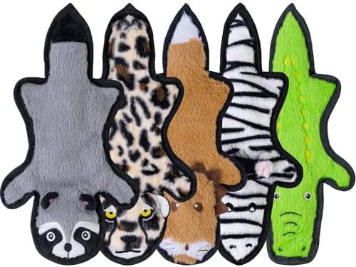 SHARLOVY No Stuffing Dog Toys Crinkle Squeaky, Long Lasting Chews for Aggressive, Durable Plush Dog Puppy Chew Toys for Teething, with 6 Tough Layers for Small Medium Large Breed