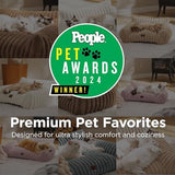 Bedsure Cute Pet Couch - Fluffy Dog Sofa with Premium Soft Corduroy Fleece, Dog Couch Bed with Washable Cover, Supportive for Medium Large Dogs, 36" L, Tuscan Beige