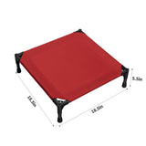 Love&go Elevated Dog Bed with Metal Frame, Cooling Raised Pet Cot for Dog and Cat (S - Red, Small-18.5x18.5x5.5 inch)