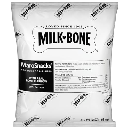 Milk-Bone MaroSnacks Dog Treats, 38 Ounce Refill Packs (Pack of 2) with Real Bone Marrow and Calcium