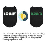 DAJIDALI Upgraded Dog Security Shirt Vest for Puppy, Cat, and Dog, Technical Fabric with Fluorescent Printing, Large Medium Small (E6XL, Black)