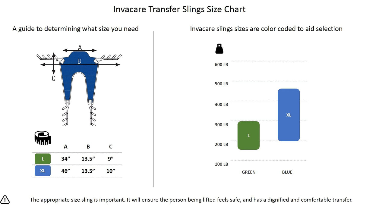 Invacare Transport Sling for Patient Lifts, Extra Large, Polyester, R136
