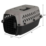 Hard-Sided Pet Travel Carrier (19" L×12.3" W×10.8" H) - Black & Grey, Metal Door, Durable Kennel for Dogs up to 10 lbs, Portable for Trips & Home Use